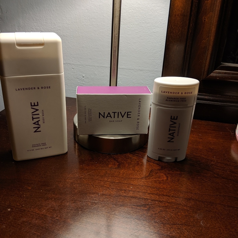 Native deodorant, soap and body wash bundle